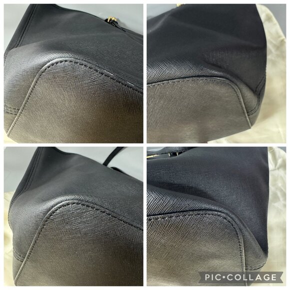 MICHAEL KORS JET SET SAFFIANO LEATHER BLACK TOTE - Picture 13 of 14